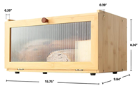 Boîte à pain en bambou de haute qualité, conteneur de rangement pour pain, boîte à pain avec fenêtre, porte-pain pour la cuisine