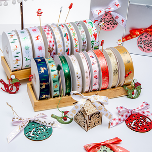 Boîte d'Emballage Cadeau de Noël Personnalisée, Ruban Décoratif Couleurs Satinées avec Logos Imprimés, en <span class=keywords><strong>Soie</strong></span>, Polyester et Organza - Product Image 6