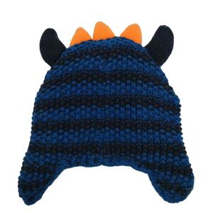 Gorro de Bebé de Dinosaurio de Dibujos Animados, Gorro de Punto con Forro Polar, Gorro de Ganchillo con Orejeras de Animal Monstruo - Product Image 2
