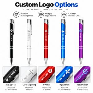Stylo bille publicitaire en métal personnalisé avec logo, double anneau, cadeau promotionnel pour hôtel, vente en gros, qualité supérieure - Product Image 4