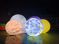 Globe Lumineux LED Planète Lune Terre Ballon Gonflable en PVC Bâche PVC Certifié CE/TUV Taille et Couleur Personnalisables pour