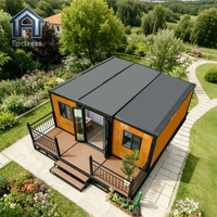Maison conteneur préfabriquée extensible de 30 pieds, 3 chambres, pliable, étanche, petite maison stable à structure en acier