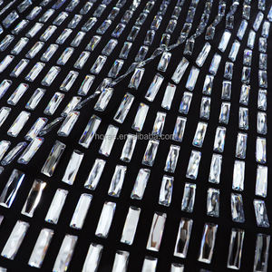 FB 5*15 150 см * 100 см, Лидер продаж, эластичная сетчатая ткань со стразами, отделка стразами, ткань для Дамского Платья - Product Image 5