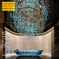 Projet de hall d'hôtel, grande salle de banquet personnalisée, villa, lustre en cristal de luxe, éclairage suspendu