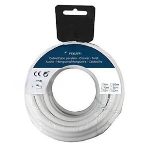 Tubo flessibile piatto H03VV-F 2 x 0,75 mm bianco, 25 m, ideale per uso in giardinaggio e fornitura d'acqua. - Product Image 1
