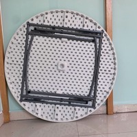 Table ronde pliante en plastique pour 10 personnes, idéale pour les mariages, les fêtes et les banquets en plein air