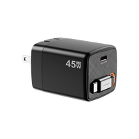 Pengisi daya dinding USB C dapat ditarik, pengisi daya dinding USB C blok 45W PD PPS pengisian cepat dengan kabel tipe-c yang dapat ditarik untuk iPhone