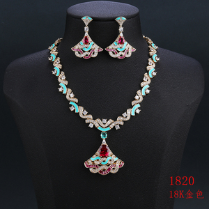 XUPING plaqué or mariage mariée fleur synthétique cubique zircone cristal luxe exagérer fine femmes mode mariée ensemble de bijoux - Product Image 5