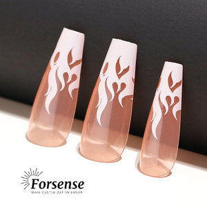 Venta entera 24 piezas diseño de llama puntas de <span class=keywords><strong>uñas</strong></span> de ataúd largas prensa rosa en <span class=keywords><strong>uñas</strong></span> personalizadas <span class=keywords><strong>uñas</strong></span> postizas <span class=keywords><strong>Uñas</strong></span> acrílicas <span class=keywords><strong>uñas</strong></span> artificiales - Product Image 3