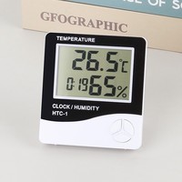 Thermomètre hygromètre numérique d'intérieur HTC-1 avec réveil - Moniteur de température électronique créatif pour usage domestique.
