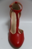 Sepatu Dansa Latin Baotou Wanita Hak Tinggi Sol Lembut Sepatu Salsa Panggung Bagian Atas Kulit Sol Luar Kulit Sapi Tahan Aus