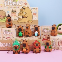 24 pièces/boîte – Boîte mystère Capybara : Porte-clés, figurines d'anime, figurines mystères, objets de collection, mini-jouets 3D pour machine à griffes