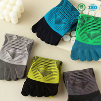Nouvelles chaussettes de sport pour hommes, en coton peigné, sans couture, élastiques, antidérapantes, à cinq doigts, pour marathon et randonnée