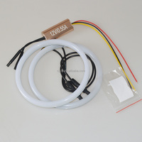 Autres accessoires d'éclairage automobile : Anneaux halo en coton de 126 mm à double couleur (blanc et jaune) à commutation, éclairage LED Angel Eyes pour voiture