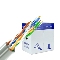 Cable de red UTP CAT5e de alta velocidad LAN 4pr 24awg caja de cable cat5e interior de cobre 1000ft para computadora