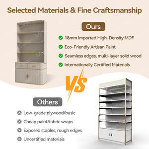 Madamcenter Venta De fábrica blanco nórdico esmalte de uñas pegamento armario piso cajón almacenamiento escaparate para salón de uñas vitrina - Product Image 3