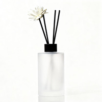 Flacon en verre vide personnalisé en usine, 100 ml, 120 ml, 200 ml, flacon diffuseur de parfum cylindrique givré blanc avec boîte