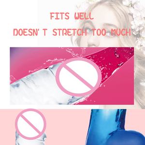 Реалистичная прозрачная цветная секс-игрушка в форме пениса из жидкого силикона, 9,25 дюйма, с мощной присоской, для стимуляции точки G, без рук, для женщин и мужчин - Product Image 6