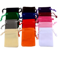 Pochette d'emballage de bijoux 5*7cm Mini petit sac cadeau en velours avec cordon de serrage