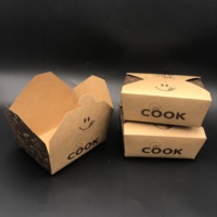 Emballage de récipient alimentaire en papier biodégradable personnalisé boîtes à déjeuner à emporter pour salade Boîte en papier kraft brun jetable