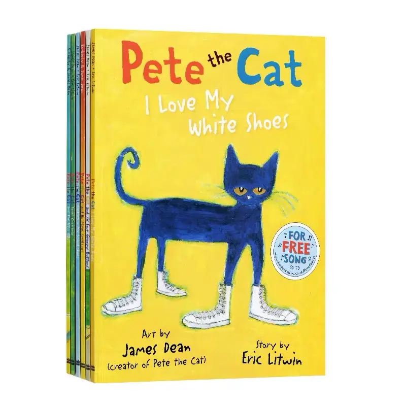 Pete kucing saya suka sepatu putih saya. Buku cerita anak usia dini 6 Set