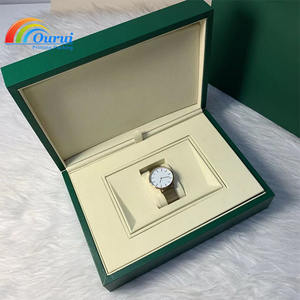Caja de Reloj de Madera Personalizada de Lujo con Diseño de Superficie Ondulada, Nueva Caja de Reloj de Marca Verde 2025 Directo de Fábrica, Caja de Almacenamiento de Joyas para Relojes - Product Image 1