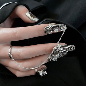 4pcs sáng tạo cá tính mát mẻ mặc Nail Nhẫn <span class=keywords><strong>Armor</strong></span> Artifact ngón tay bìa Niche cá tính Nail mở vòng phụ kiện của phụ nữ - Product Image 4