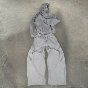 High Quality Custom Blank Regular Fit Heavyweight French Terry Cotton Sweatsuit Men's <b>Zip</b>-<b>Up</b> <b>Hoodie</b> & Sweatpants Set Winter XL - Product Image 5