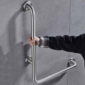 Barre d'appui de sécurité en L pour toilettes, durable, antirouille, pour personnes à mobilité réduite, pour salle de bain et hôpital - Product Image 2