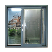 Ventanas modernas de aluminio con doble acristalamiento, correderas de diseño Simple con persiana integrada