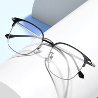 Nouvelles montures de lunettes de vue de haute qualité, lunettes d'ordinateur modernes en métal, montures optiques rétro pour hommes et femmes