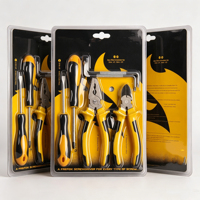 Kit de réparation industriel 6 pièces : tournevis, pinces, clé à molette – Ensemble d'outils manuels de haute qualité, pratique à transporter