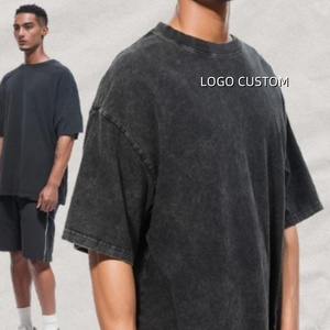 เสื้อยืดโอเวอร์ไซส์ผ้าคอตตอนถัก 100% ล้างสีแบบแอซิด พิมพ์ลายนูน 3 มิติ ขายดี - Product Image 4