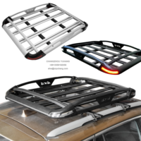 Barres de toit universelles pour voiture, panier de toit avec éclairage LED, porte-bagages en aluminium, porte-charge 4x4 de haute qualité, parrillas de techo