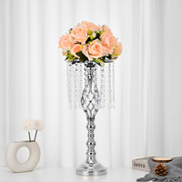 Vases à fleurs de mariage modernes de luxe en cristal doré de haute qualité, supports de décoration de table, centres de table élégants pour fêtes et événements à domicile