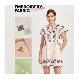 Telas Bordadas Schiffli 100% Algodón, Tela de Algodón Suave con Bordado Inglés 3D para Vestidos de Mujer y Vestidos de Noche - Product Image 2