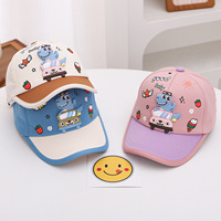 Gorra de béisbol para niños con diseño de dinosaurio de dibujos animados, gorro de sol ajustable de algodón con estampado de "Good Baby" para niños y niñas