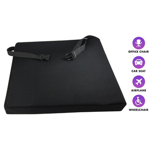 Cojín de espuma viscoelástica para silla de ruedas con correa de seguridad, 18x16x3 pulgadas, extraíble, lavable, alivia la presión, soporte para glúteos, para personas mayores - Product Image 2