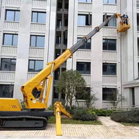 Grue araignée sur chenilles de 8 tonnes avec plateforme de travail, élévateur araignée stable pour la maintenance et la réparation des réseaux électriques Minigrue HW-800