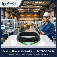 Kabel Patch Fiber Optik Luar Ruangan SC/APC-SC/APC G657A2 SM 3.0mm LSZH Hitam FTTH Drop Cable Panjang Kustom 5G