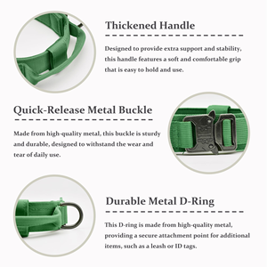 Tactical Dog <b>Collar</b> With Handle Durable Outdoor Nylon Dog <b>Collar</b> Adjustable Training <b>Collar</b> for Large Dogs - Product Image 6