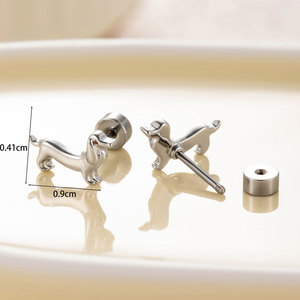 Boucles d'oreilles clous de luxe en acier inoxydable 316L et titane, bijoux de mode pour femmes - Product Image 3