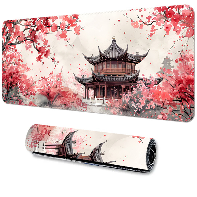 Large Natural Rubber Cool Gaming Illuminated Mouse Pad, Anti-slip Base, Wear-resistant and Waterproof, Suitable for E-sports.