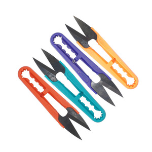 Tijeras para Hilos Tbone con Mango de Plástico en Forma de U, Tijeras de Corte de Hilo con Mecanismo de Resorte para Costura, Manualidades y Punto de Cruz, Paquete de Cuatro Colores - Product Image 1