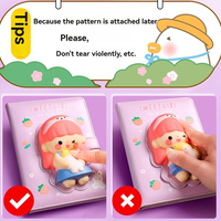 Carnet de décompression super mignon pour étudiants et enfants, couverture en papier avec motif de fille en dessin animé, journal intime