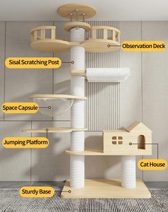 Árbol para Gatos Grande de Piso a Techo Ajustable, Rascador de Sisal de Madera, Mueble Duradero para Gatos, Árbol para Gatos de Interior para Escalar - Product Image 4