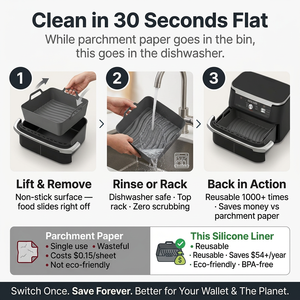 Revestimientos de Silicona para Freidoras de Aire Ninja Foodi DZ201 DZ401 DZ550, <span class=keywords><strong>COSORI</strong></span> Chefman Instant Air Fryer 6 en 1, Cestas para Freidoras de Aire de 8-10QT - Product Image 6