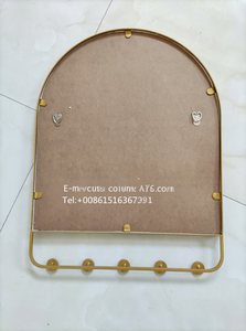 <span class=keywords><strong>Espejo</strong></span> de Baño Moderno con Marco de Metal Dorado y Estante, 40x60 cm - Product Image 2