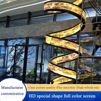 Panel Layar Video Digital Fleksibel LED Helitong 2.5mm Full Color, Dapat Dilipat dan Melengkung, untuk Penggunaan di Pusat Perbelanjaan