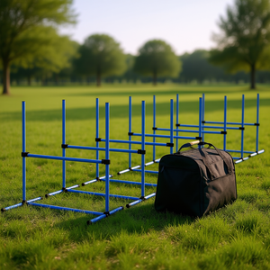 8 Piece Adjustable Height <b>Dog</b> Agility Set Blue With <b>Carry</b> <b>Bag</b> For Pet Training Supplies - Product Image 2